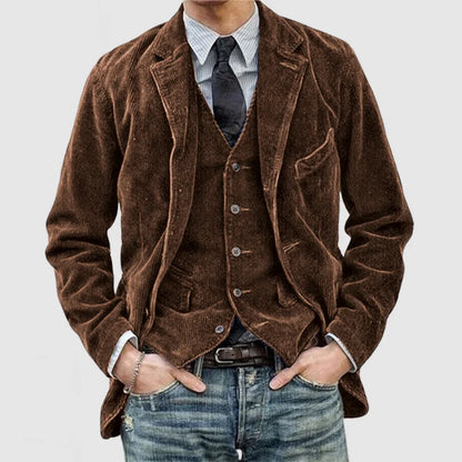 Vintage corduroy jacket with lapels for men