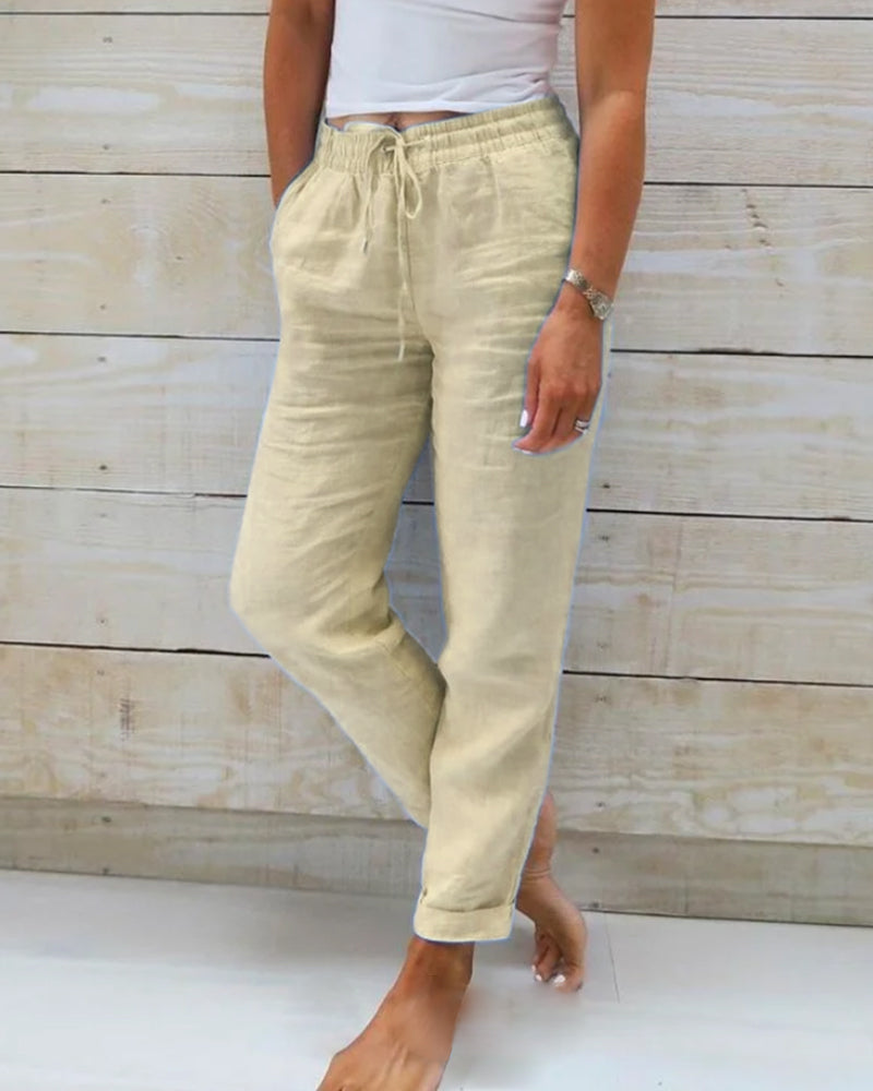 LUNA - Linen-blend Loose Fit Trousers