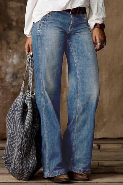 Vintage Straight Leg Mid Waist Jeans