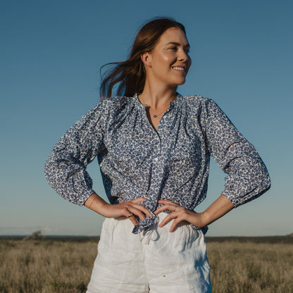 Periwinkle Liberty Fabrics 100% Cotton Blouse/Shirt