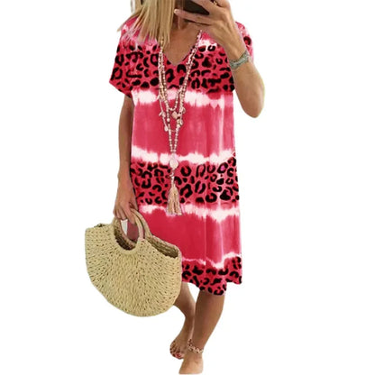 Women's Sexy Leopard Print Casual Midi Dress