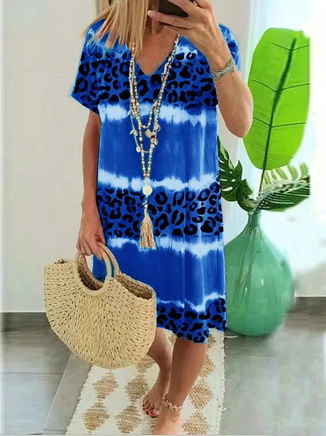 Women's Sexy Leopard Print Casual Midi Dress