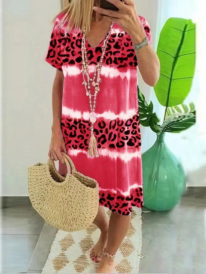 Women's Sexy Leopard Print Casual Midi Dress