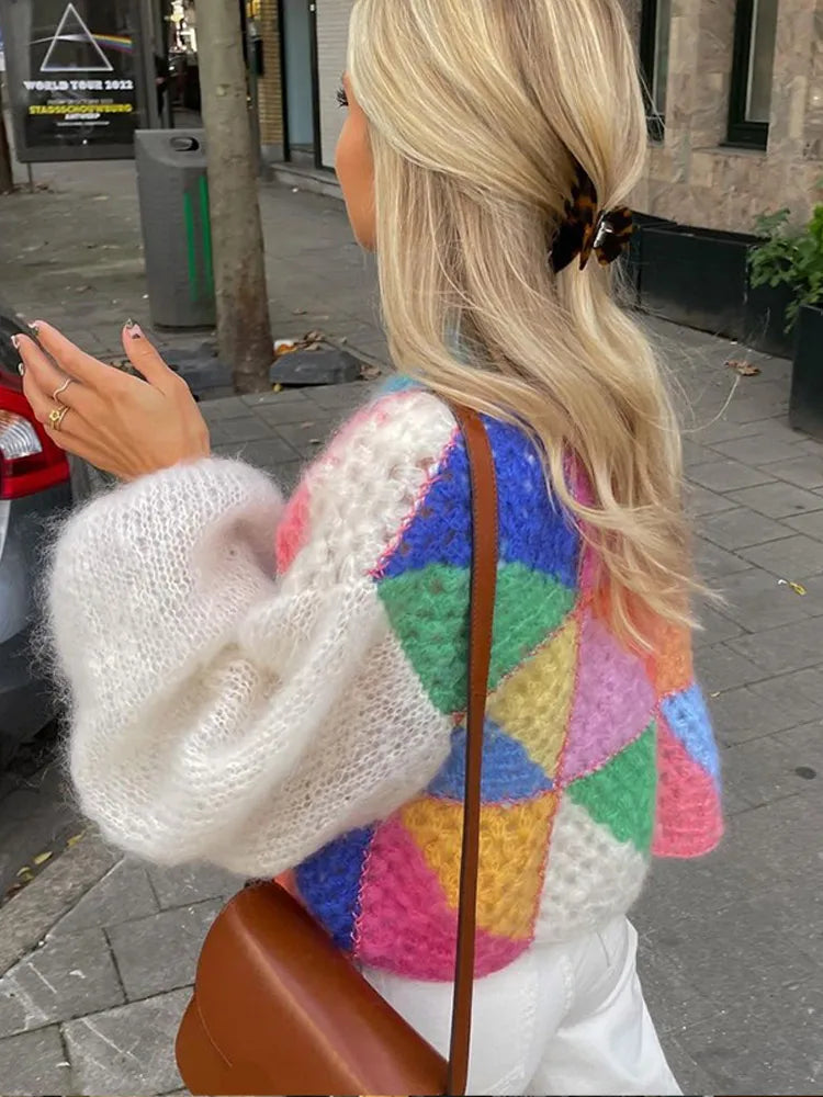 Elegant Patchwork Sweater for Women