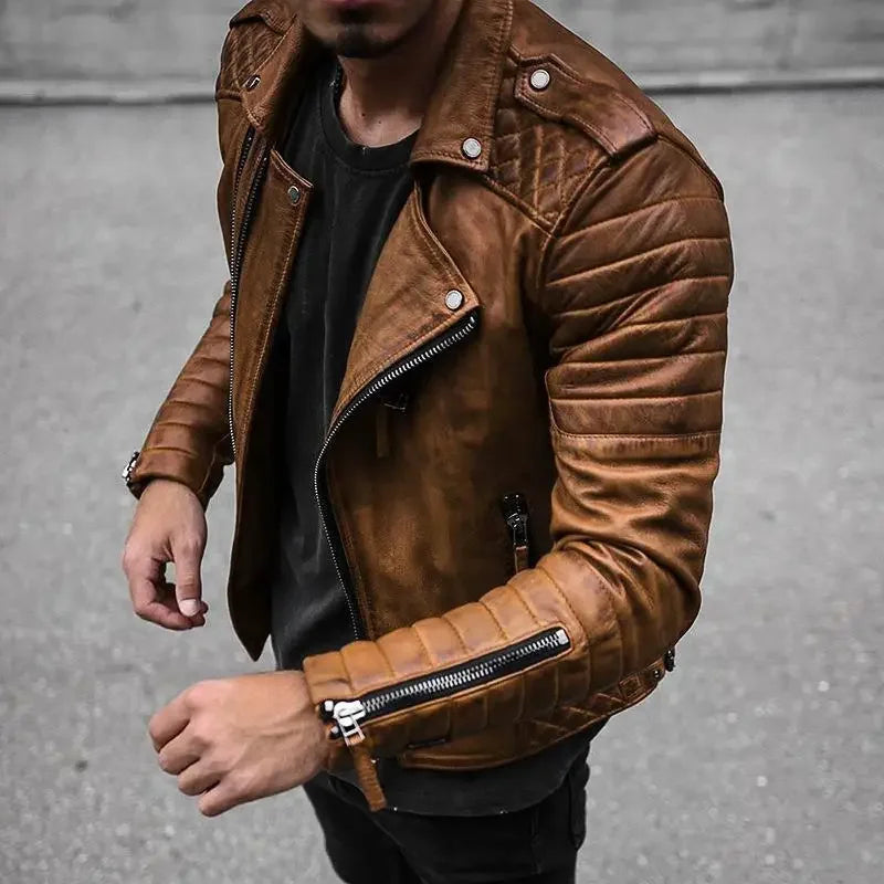 Braune Lederjacke für Herren - Zeitloser Stil 