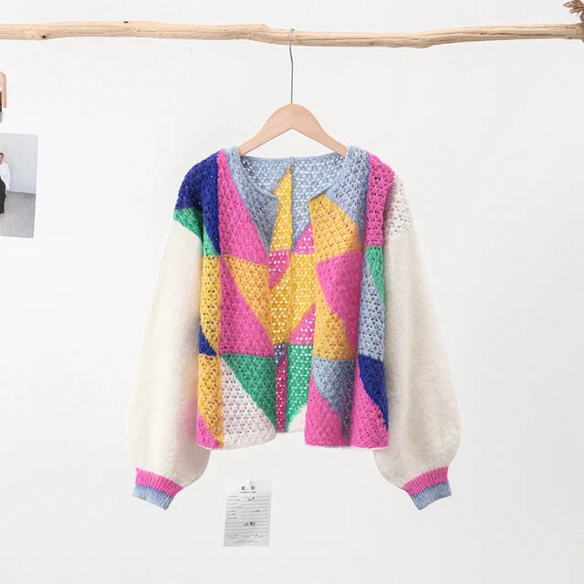 Elegant Patchwork Sweater for Women