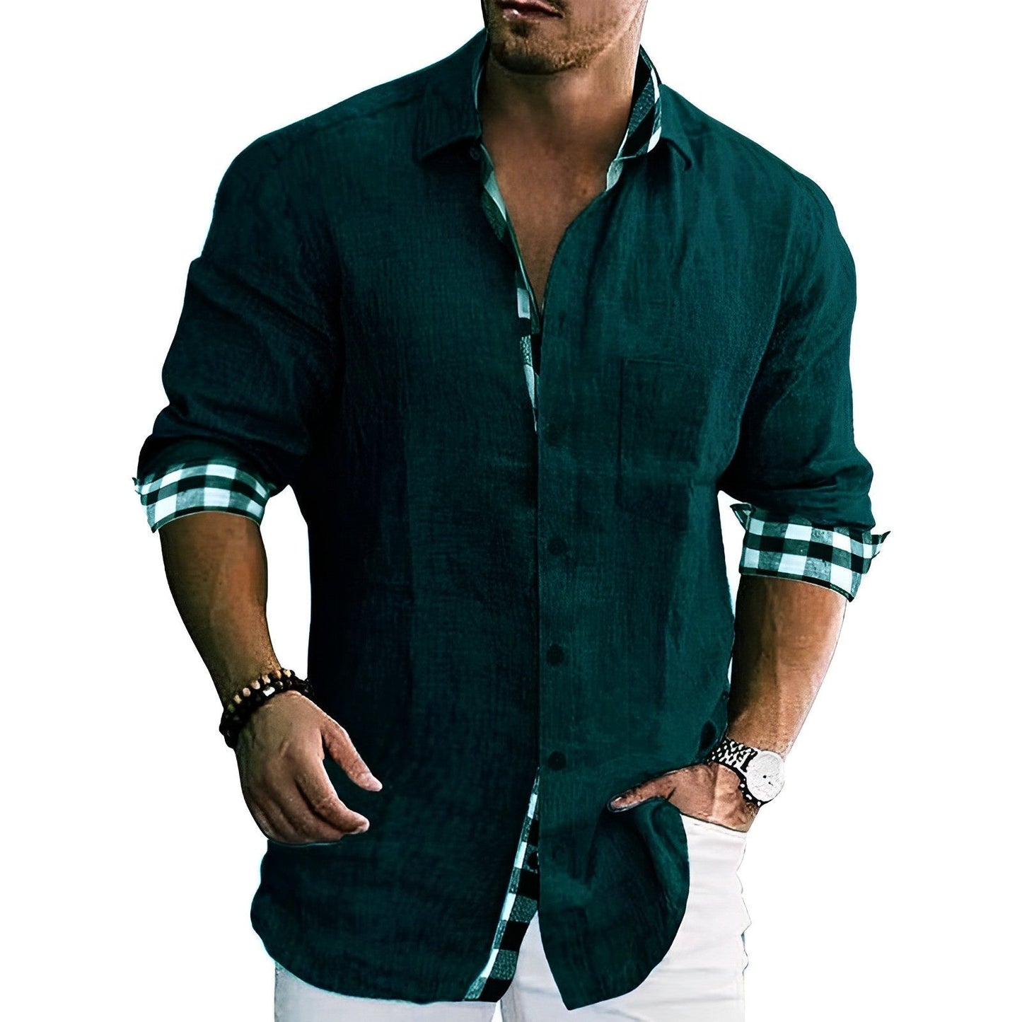 Shirts with checked lining in casual style - DONALD