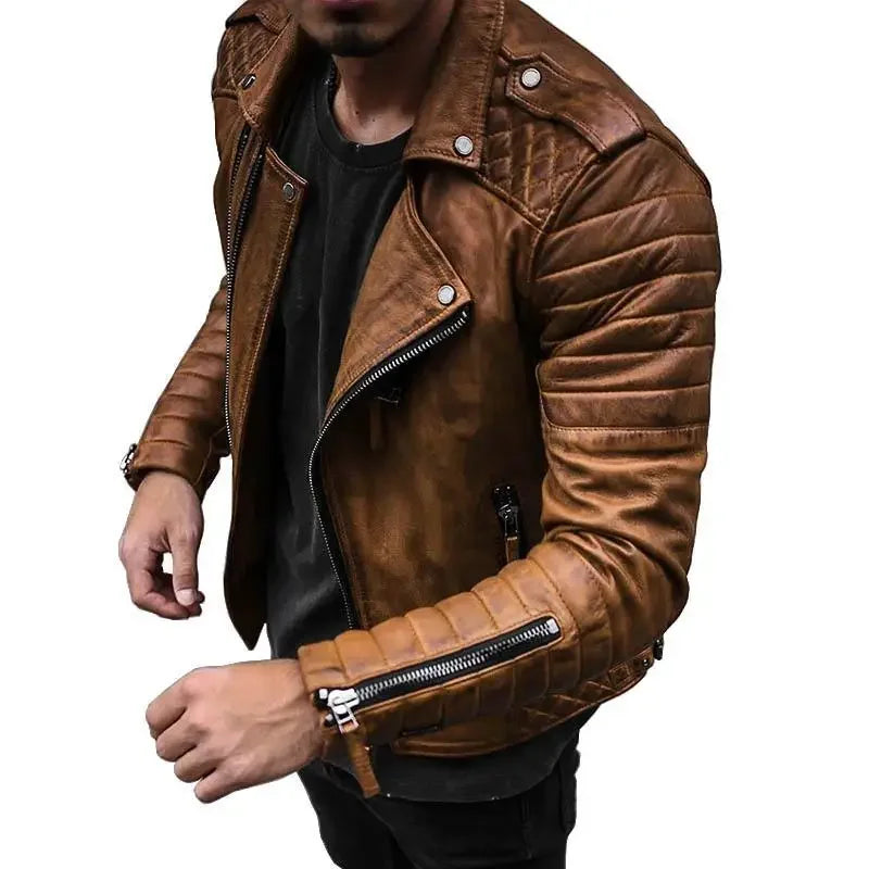 Braune Lederjacke für Herren - Zeitloser Stil 