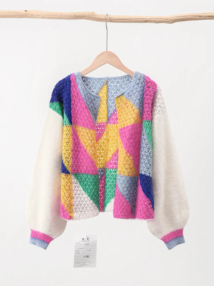 Elegant Patchwork Sweater for Women