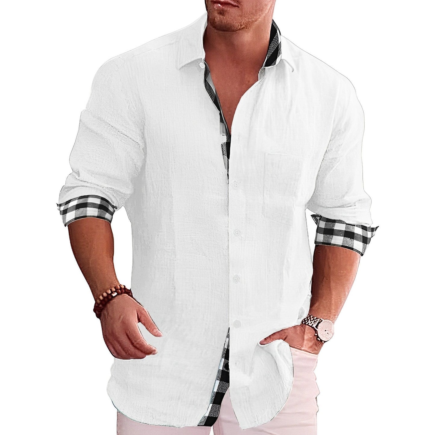 Shirts with checked lining in casual style - DONALD