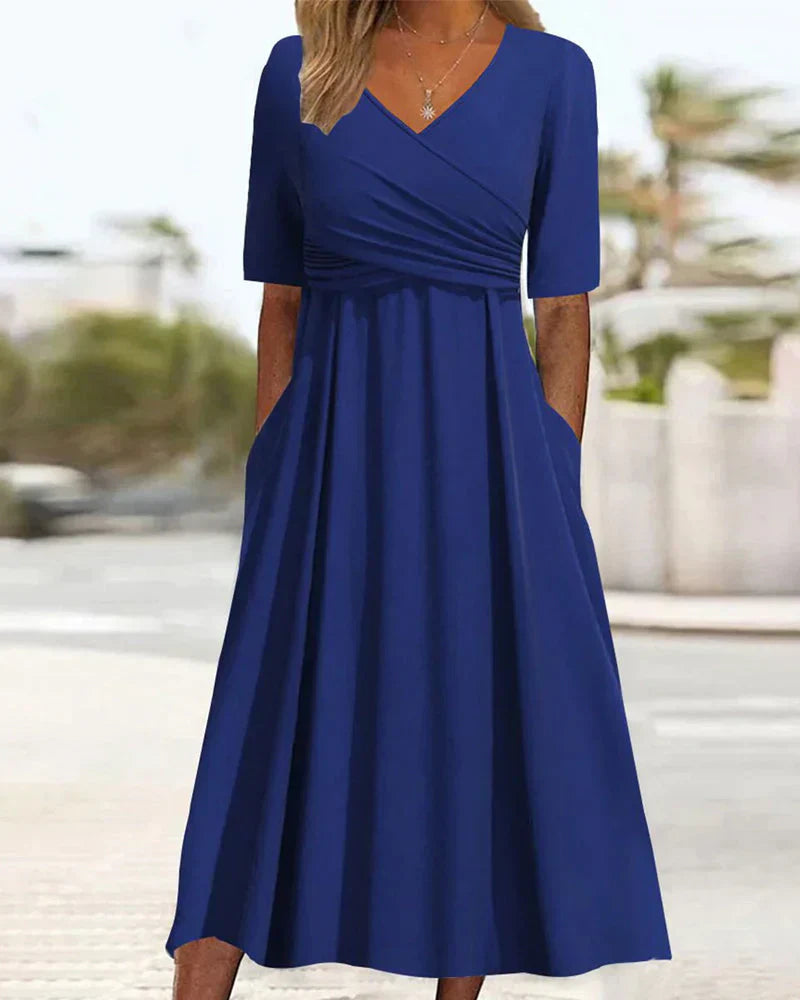 Alloura™ - Crossed Dress with Short Sleeves